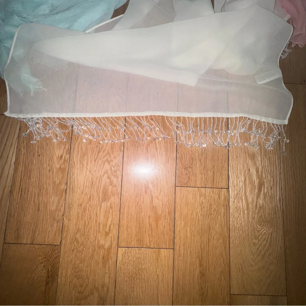 3 Elegant Shear Scarves- Lightweight Scarf Trio in Mint, Cream & Pink